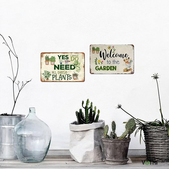 Funny Garden Signs for Outside ; Yes I Really Do Need All These Plant Metal Sign for Farmhouse Home Kitchen Gardening Wall Decor Patio Signs 8x12 In