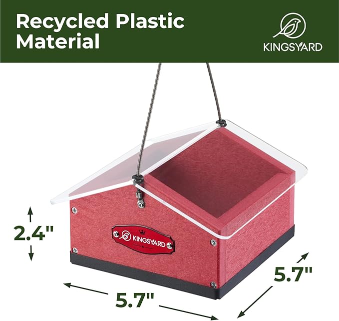 Kingsyard Upgraded Upside Down Double Suet Feeder for Outside Hanging, Squirrel-Proof Metal Edging, Wild Bird Feeder with Metal Weatherproof Roof, Attracting Woodpeckers, Nuthatches, Titmouse