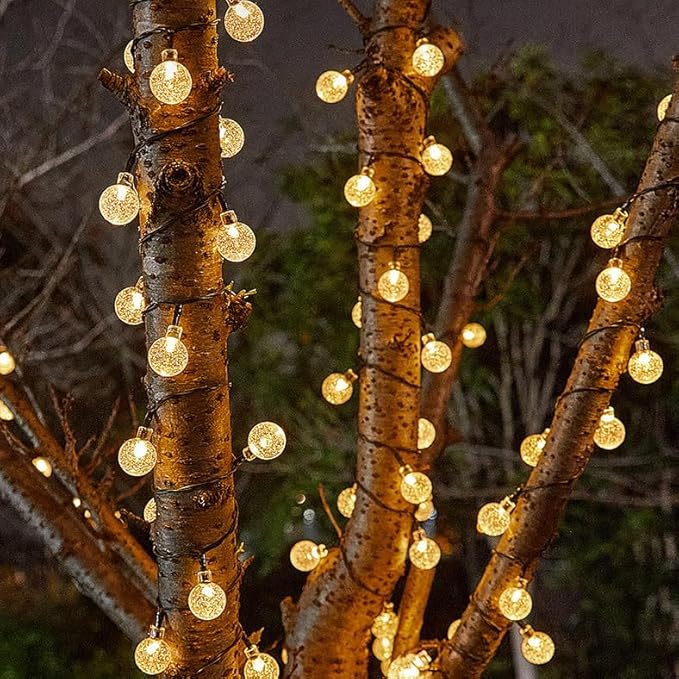 Solar Globle String Light Outdoor Waterproof Garden Decor Fairy Lights Auto On/Off, Decorative Lighting for Garden, Patio, Yard, Party Pathway, Lawn Weatherproof & Easy Install 2 Pack 120 LED 72FT