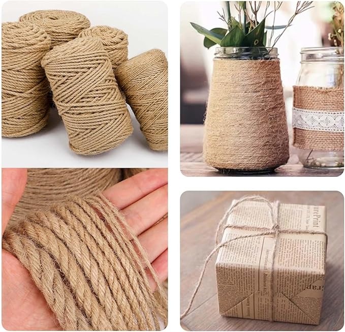 Natural Sisal Rope for Cat Scratcher, Durable Jute Twine for Cat Tree and Scratching Post Repair, Replacement Rope for Cat Tree, Cat Climbing Rope 4mm x 600ft