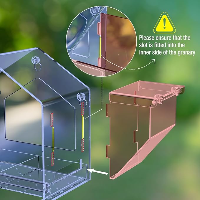 Upgraded Window Bird Feeder with Dual Side Hoppers – High Capacity Outside Birdfeeder for Window – Strong Suction Cups & Adhesive Options, Close-up Viewing for Indoor Cats & Seniors, Ideal Nature Gift