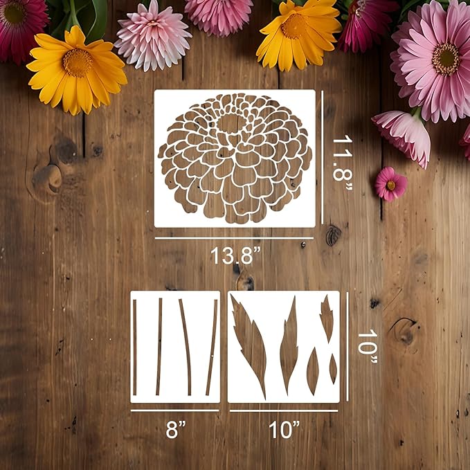 Large Flower Stencils for Wood Fence Floral Stencil Flower Stencils for Painting on Wood Fence Walls Furniture Fabrics Decor