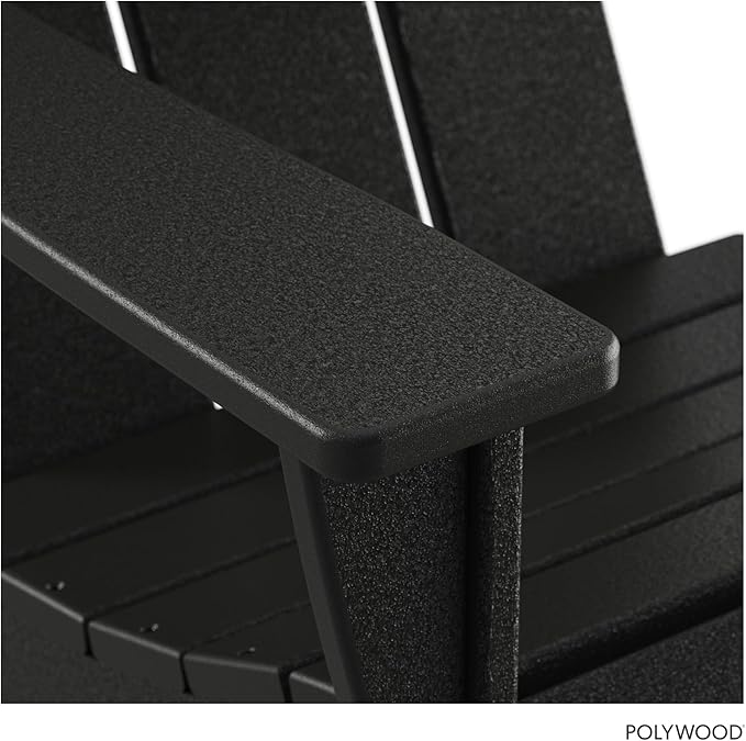 POLYWOOD AD420BL Modern Adirondack Chair, Black