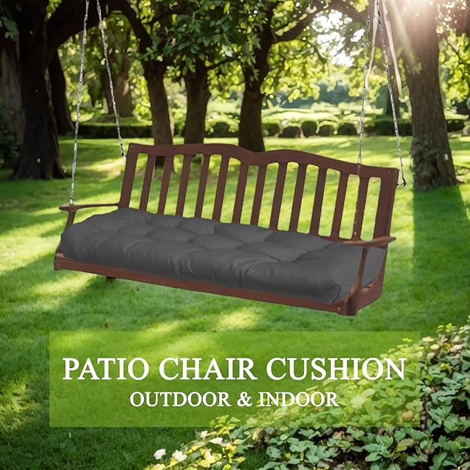 MTMR Water-Repellent Tufted Outdoor Bench Cushion-44X19 Inch Porch Swing Cushion with High Elasticity PP Cotton and Durable Ties, Thick Patio Bench Cushion for Outdoor Furniture, Indoor Window Cushion