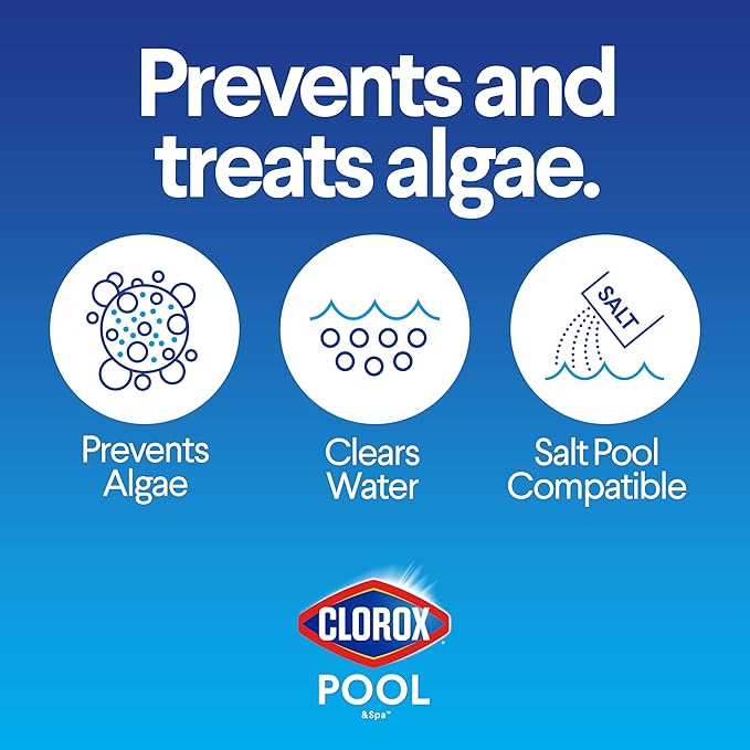 Clorox® Pool&Spa™ Swimming Pool Algaecide and Clarifier, Prevents and Treats Pool Algae, Clears Water, 128 Fl Oz (Pack of 1)