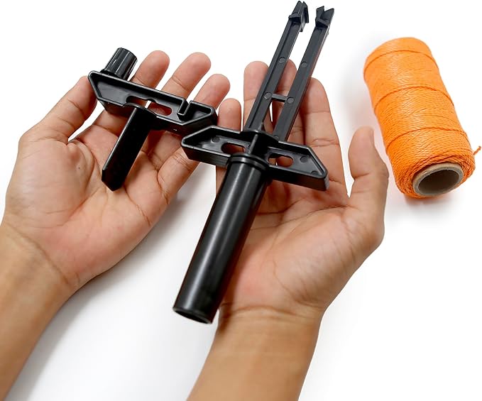 Mason Line String 1.3mm Thick Twisted Polypropylene – Durable Construction Twine for Laying Bricks, Blocks, Fences in Gardening, DIY & Landscaping Projects (Orange, 262 Ft)