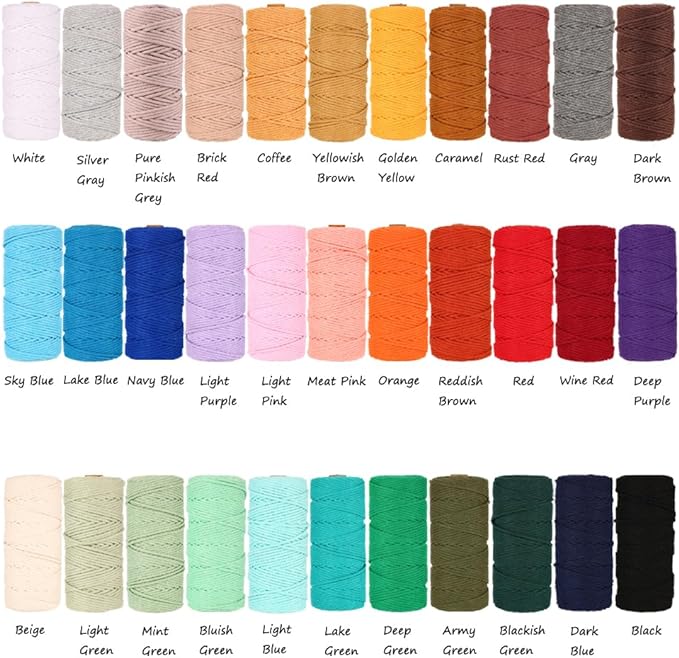 flipped 100% Natural Macrame Cotton Cord,3mm x109 Yard Twine String Cord Colored Cotton Rope Craft Cord for DIY Crafts Knitting Plant Hangers Christmas Wedding Décor (Meat Pink, 3mm*109yards)
