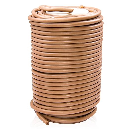 1 Roll Flexible Plant Ties, 65 ft Soft Plant Ties Garden Twist Ties for Outdoor Plants, 3.5 mm Garden Ties for Climbing Plants, Flowers, Tomatoes, Plant Support, Home Office Organization (Brown)