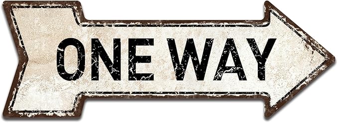 Mukuko One Way Right Arrow Metal Tin Sign 6x18 Inches Caution Danger Safety Security Warning Notice Signs