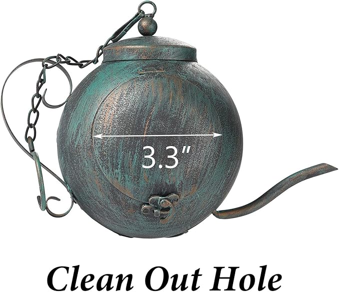 Bird Houses for Outside, Outdoor Bird House, Teapot Shaped Hanging Bird House, Antique Metal Bird House, Decorative Bird Houses, Unique Humming Bird Houses for Garden Patio Yard Lawn Backyard Decor