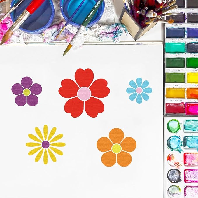Large Flower Stencils for Painting, Plastic Reusable Floral Paint Stencils for Crafts Wood Burning Drawing Painting on Wall Wood Canvas