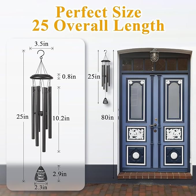 Thank You Gifts for Women Men, 25" Wind Chimes Appreciation Gifts for Coworkers, Pastor Teacher Nurses Boss Employee, Thoughtful Gratitude Gift Ideas for Mother Father Friends