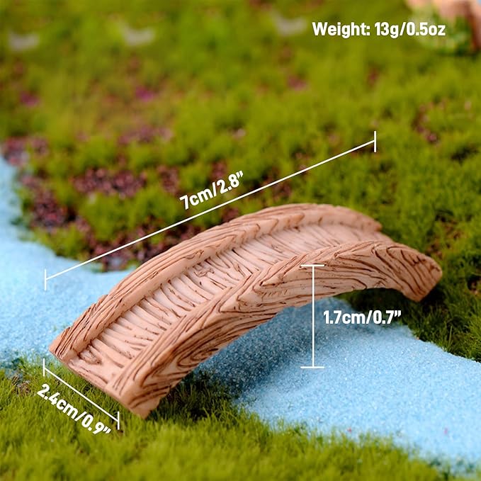 8 Pcs Fairy Garden Accessories Outdoor Resin Miniature Bridge Figurines Mini Lighthouse Tiny Water Well Micro Pond Small Lawn Ornaments Kit for DIY Craft Gift Landscape Dollhouse Succulents Home Decor