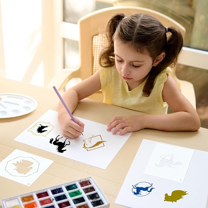 Marspark 66 Pcs Spring Easter Small Stencils for Crafts Reusable 3 Inch Stencils for Painting on Wood DIY Craft Paint Template for Wall Home Decor Card Rock Canvas Drawing Holiday (Horse)