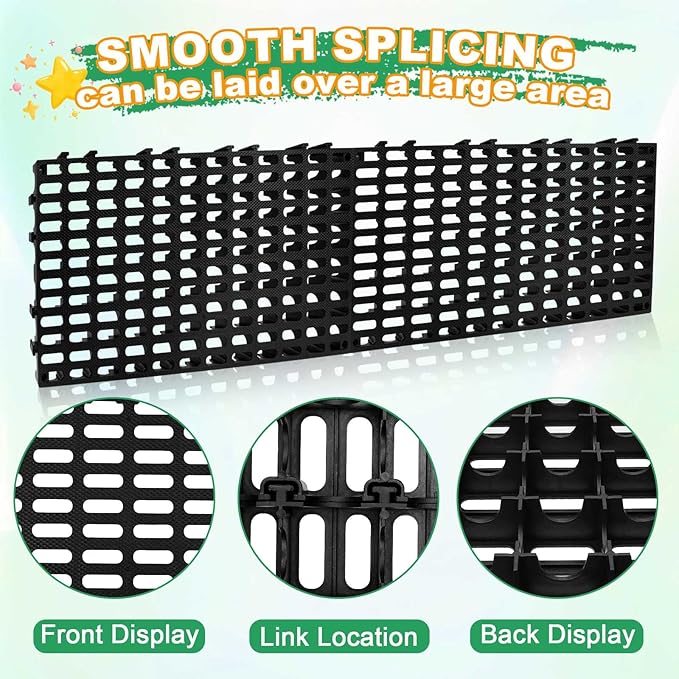 4 Pack Heavy Duty Fountain Basin Grate, 32"x 16" Pondless Waterfall Kit, Water Grid for Raised Beds, Rectangular Hide Reservoir Grates for Indoor & Outdoor Ponds, Waterfall Fountains, Water Gardens