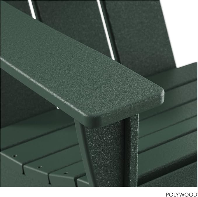POLYWOOD Stackable Adirondack Chair, Green, Polyethylene