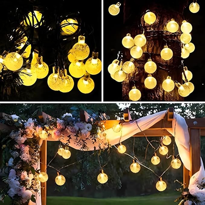 Solar Globle String Light Outdoor Waterproof Garden Decor Fairy Lights Auto On/Off, Decorative Lighting for Garden, Patio, Yard, Party Pathway, Lawn Weatherproof & Easy Install 2 Pack 120 LED 72FT
