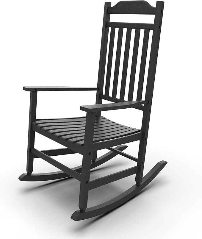 EasyUp Rocking Chair, Resin Outdoor Rocking Chair for Adults, All-Weather Porch Rocker for Lawn and Garden