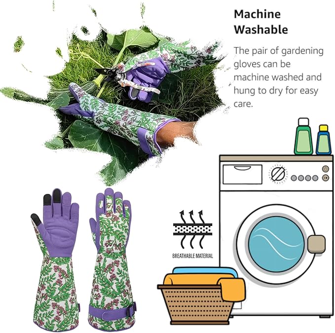 Thorn-proof Gardening and Garden Gloves,Durable Long Rose Yard Work Glove,Gifts for Men Women,Touchscreen