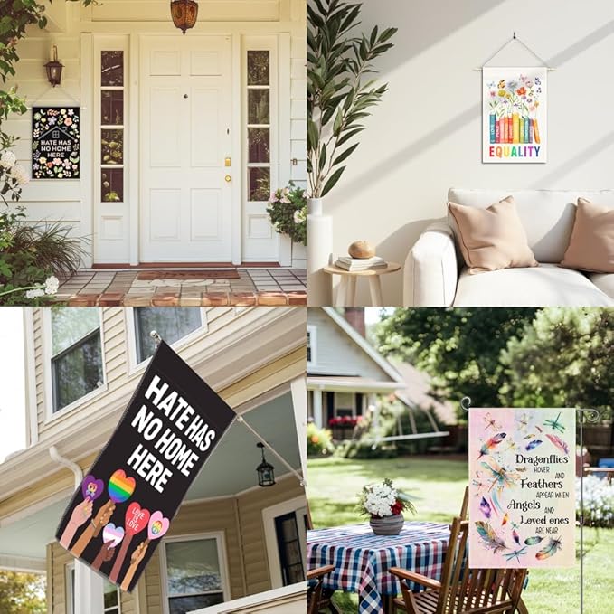 Perfectinsoy Pollinator Habitat Garden Flag, Pollinator Friendly Garden Sign, Eco-Friendly Welcome Yard Home Holiday Farmhouse Porch Patio Outdoor Decor, Flag Gifts for Native Plants Lovers Gardener