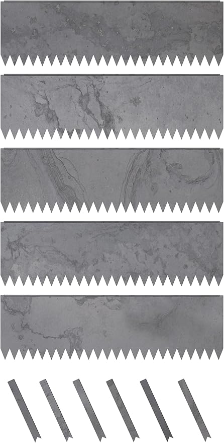 Edge Right - Hammer-in Landscape Edging - 48-inch Strips - 14-inch Depth 1/4-inch Rounded top COR-Ten Steel (5 Pack)