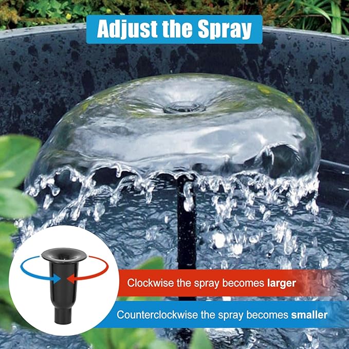 ECO-WORTHY Solar Fountain Water Pump Kit 12 W, 196 GPH+ 12 Watt Solar Panel Submersible Powered Pump for Small Pond, Garden Decoration, Pool, Birdbath(Need Sunlight) Black