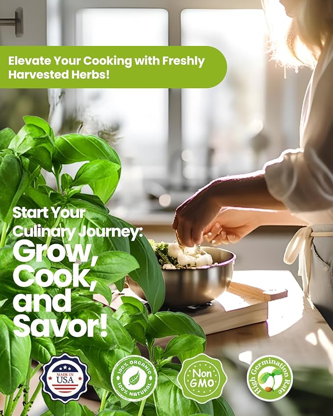 Herb Seeds Variety Pack – 9 Culinary Heirloom Seed Kits for Indoor/Outdoor Planting | Unique Gardening Gifts for Mom, Women, New Home & Kitchen | Complete Herb Garden Starter Set with Gift Packaging