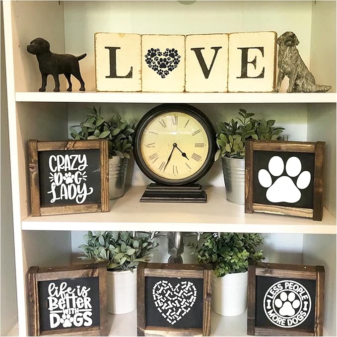 Small Stencils for Painting on Wood Burning Reusable, 3 Inch Reusable Stencil for Craft Ornament Paint Template Stencils for Wall Card Rock Wood Signs Coasters Canvas Home Decor (Dog)