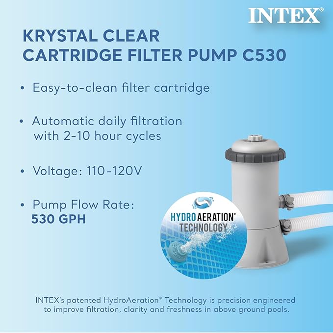 INTEX 28279EH Rectangular Frame Above Ground Swimming Pool Set: 14ft x 33in – Includes 530 GPH Cartridge Filter Pump – SuperTough Puncture Resistant – Rust Resistant – 1883 Gallon Capacity