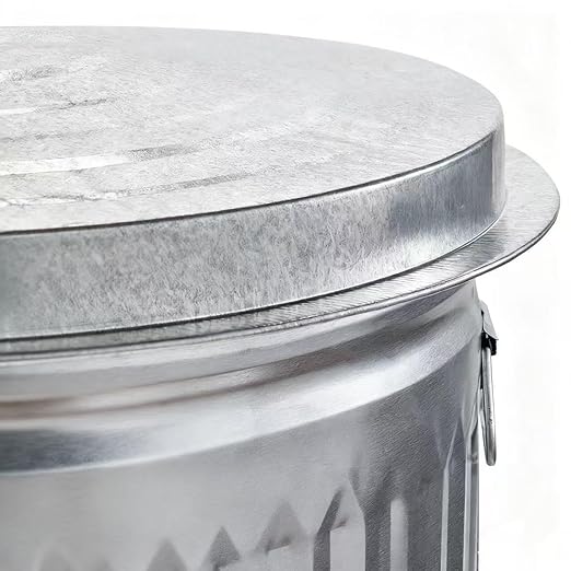 31-Gallon Steel Trash Can with Lid, Outdoor Garbage Can, Rust-Resistant Metal Waste Bin for Kitchen, Office, Home, and Commercial Use