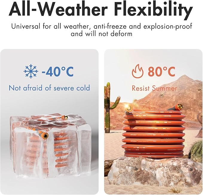 Garden Hose 50 ft x 5/8", Heavy Duty Water Hose 50 ft, Lightweight Water Hose with Handle,3/4" Male to Female Fittings, Burst 600 PSI