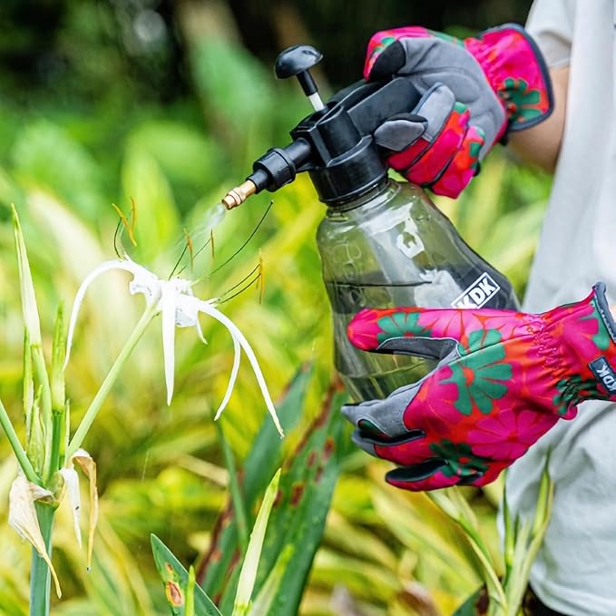 Gardening Gloves for Women, Flexible Breathable Garden Gloves, Leather Working Gloves for Weeding, Digging and Pruning (S-Daisy)