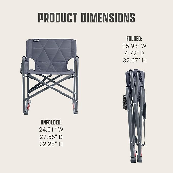 Coleman Pro Rocker Chair, Easy & Fast Folding, Up to 250lb Capacity, Great for Camping, Easily Portable, Mussel