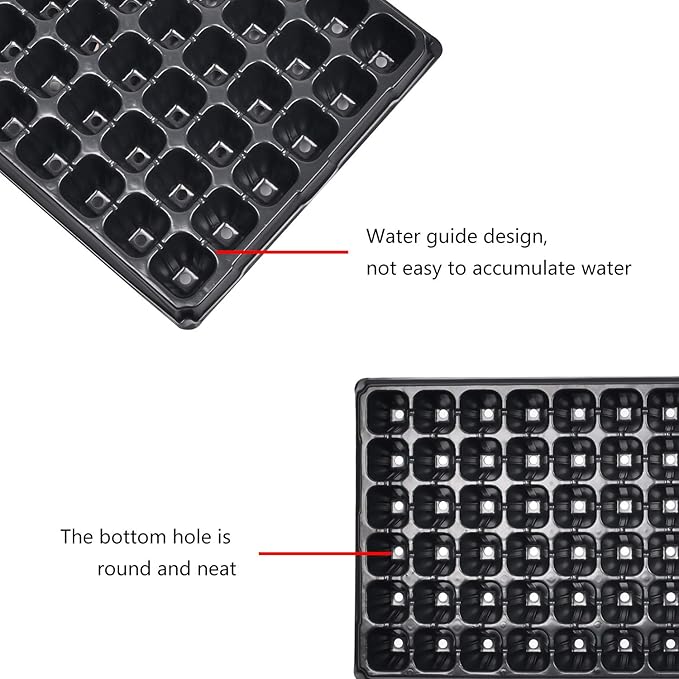 10-Pack Seed Starter Kit,72 Cell Seedling Tray Cell Seed Trays for Flat Trays Germination,Plastic Tray Nursery Pots Mini Propagator Plant Grow Kit Plug Tray Starting Trays for Seedling Germination