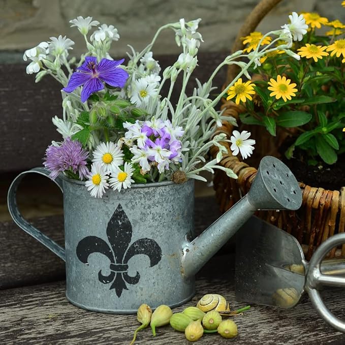 8x8 Inch Large Fleur de lis Stencil for Painting on Wood, Canvas, Paper, Fabric, Walls and Furniture - Flower Stencils - Reusable DIY Art and Craft Stencils - Wall Stencil