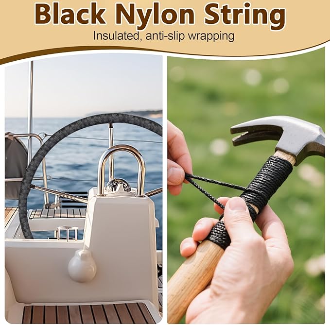 Black Nylon String,1000ft 2mm UV-Resistant Nylon Cord Twine for Garden,Tomato,Climbing Plant,Tie Floristry,Fishing,Wrapping,Camping and Outdoor Survival,Netting Home Improvement