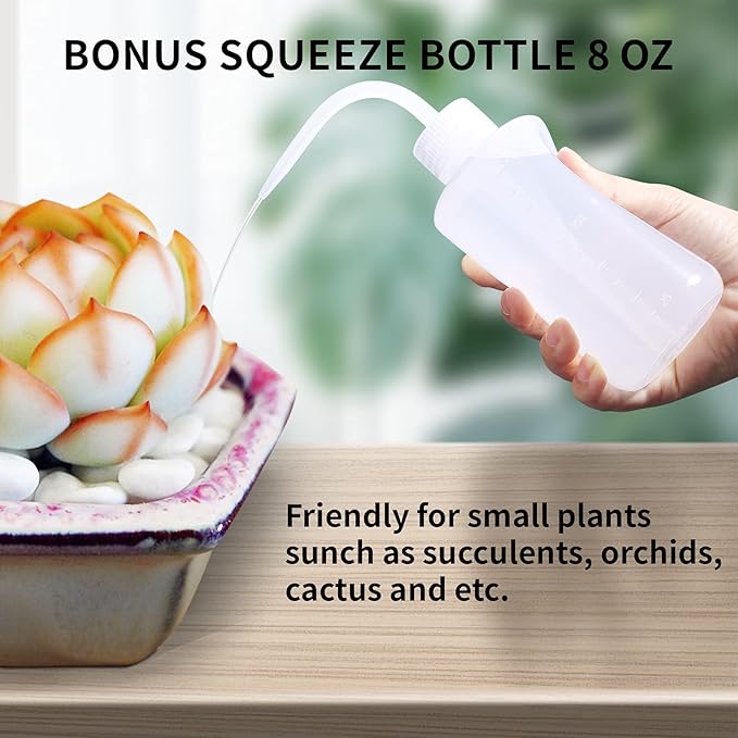 ONEDONE Watering Can Indoor Plants - Plant Watering Can 34 OZ, Long Spout Small Watering Can for House Plants Garden Potted Flowers with Spray Bottle, Squeeze Bottle Green
