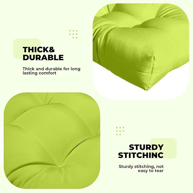 Wicker Chair Cushions, Waterproof Outdoor Loveseat Cushions for Patio Furniture, Tufted Wicker Furniture Cushions, 1 Loveseat and 2 U-Shaped Cushions, Light Green