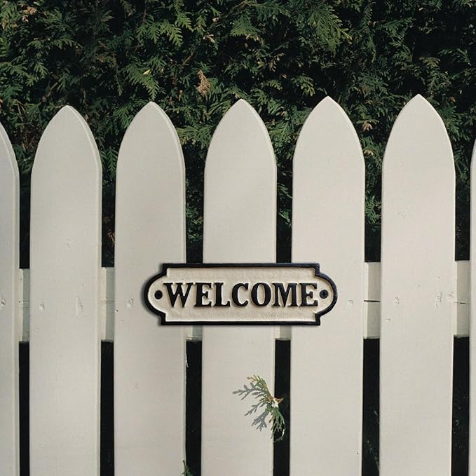 Vintage Iron Welcome Signs - Retro Style Decorations for Front Door, Yard, Porch,Office,Store and Farmhouse - welcome home decorations