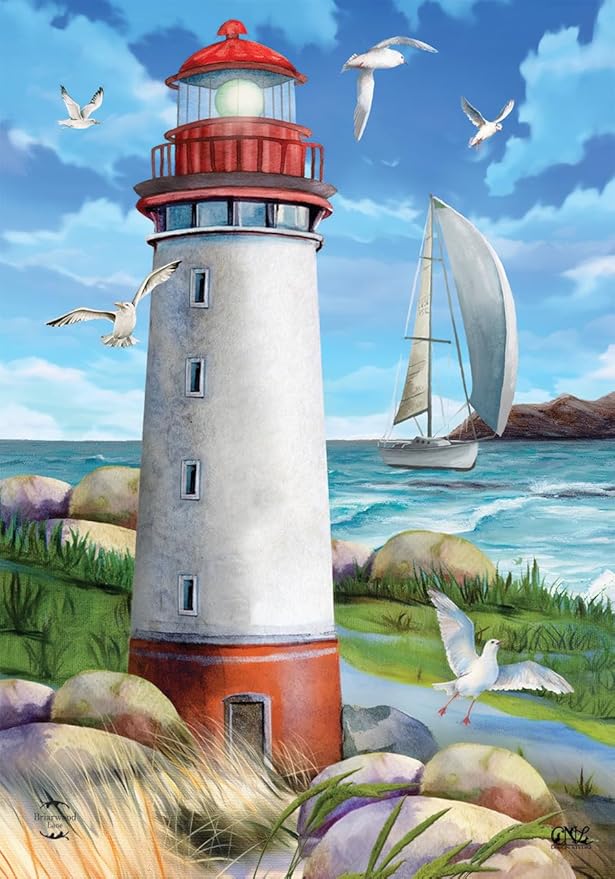 Coastal Lighthouse Summer Garden Flag 12.5" x 18" Briarwood Lane
