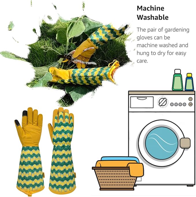 Long Gardening Garden Gloves,Thorn-proof&Puncture Resistance Rose Cactus Gauntlet Glove for Gardener,Gifts