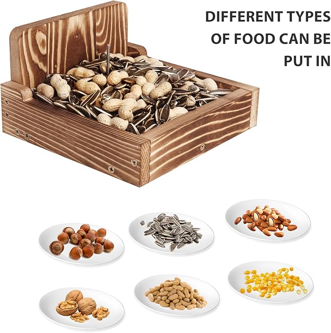 Durable Squirrel Feeder for Outside, Chipmunk Feeder for Patio, Lawn, Garden, Squirrel Feeders for Outdoors, Squirrel Food for Backyard Corn Cobs, Peanut (Light Brown - M)