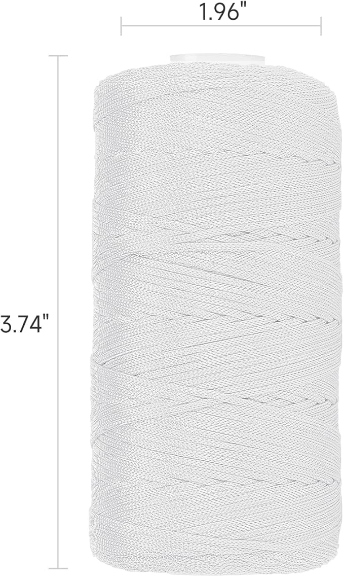 White Mason Line String 600 Feet #18 Braided Nylon Twine String for Masonry Jobs,General Construction Layout,Gardening and DIY Projects,Masonry Tools Construction String for A String line Level