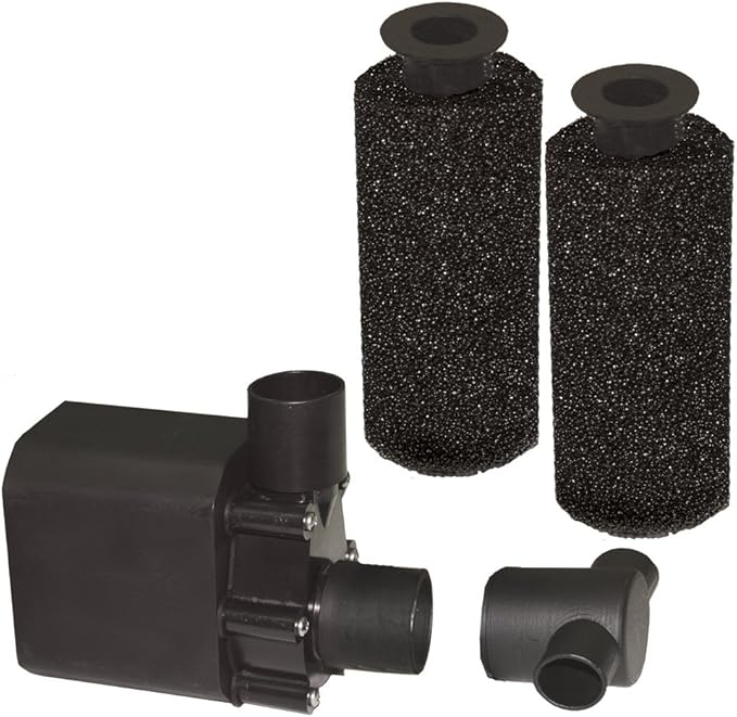Beckett Corporation 1800 GPH Submersible Pond and Waterfall Pump with Filters - Pump for Indoor/Outdoor Ponds, Fountains, Water Gardens, Aquariums, and Small Waterfalls, 16.3' Max Fountain Height, Black