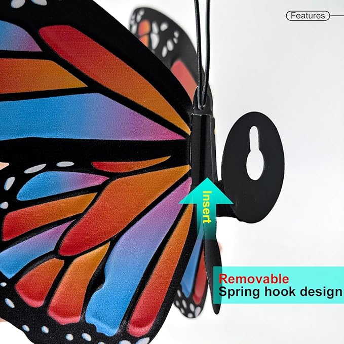 EOORAU Metal Butterfly Outdoor Wall Decor - 3pcs Metal Butterflies Wall Hanging Sculpture Decorations for Fence Patio Yard Garden Tree Gift for Mom Friends