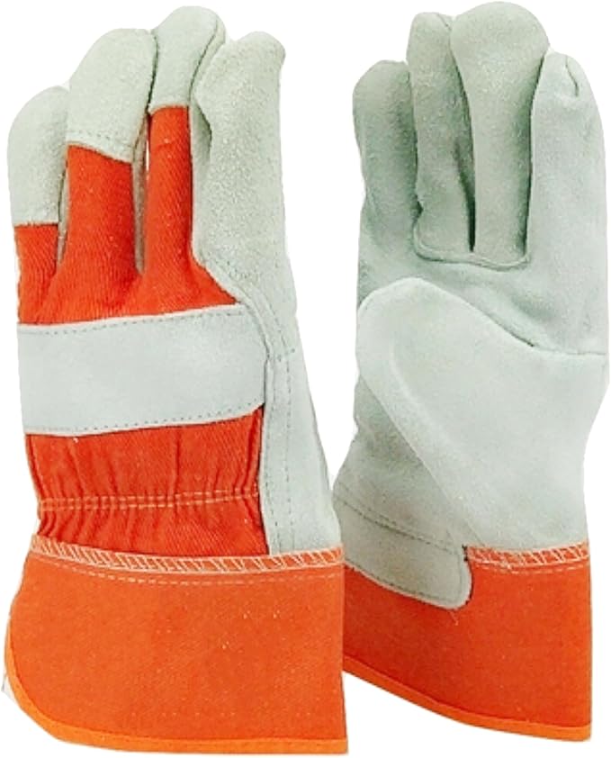 L&M Leather Work Welding Gloves Fire Heat Resistant Cowhide Cotton Lined,Mig,Tig,Stick Forge,BBQ Grill,Fireplace 11 Inch