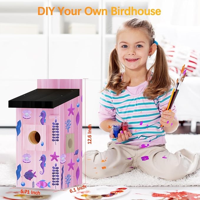 Bird House with Camera, 5MP Smart Birdhouse Camera with Solar Powered, Bird Box Camera for Families, Motion Detection & 32GB SD Card, Watch Bird Nesting & Hatching in Real Time, Ideal Gift for Friends