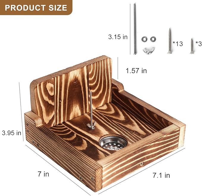 Durable Squirrel Feeder for Outside, Chipmunk Feeder for Patio, Lawn, Garden, Squirrel Feeders for Outdoors, Squirrel Food for Backyard Corn Cobs, Peanut (Light Brown - M)