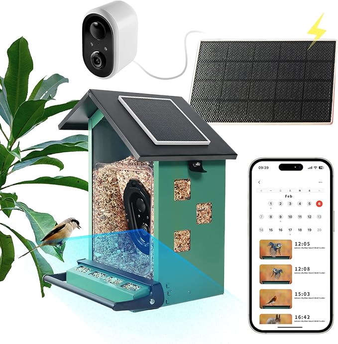 Bird Feeder Squirrel-Proof Bird Feeder with Camera Watch The Birds Feed