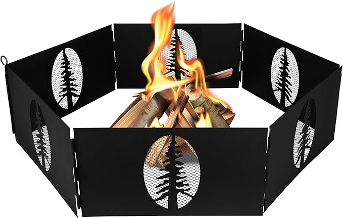 Camco Heavy Duty Steel Campfire Fire Pit Ring - 27"" Wide with Hinged Construction - Portable Fire Pit Features Collapsible Design & is Easily Transportable - Includes Storage Bag - (51091)